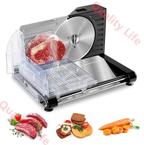 電動 肉スライサー 電動フードスライサー 折り畳み式収納 ミートスライサー しゃぶしゃぶ肉|パン|ハム|チーズ|野菜|果物用 均一スライス お手入れ簡単 安定作業 1-18mm調整 な肉スライサー 業務用 家庭用