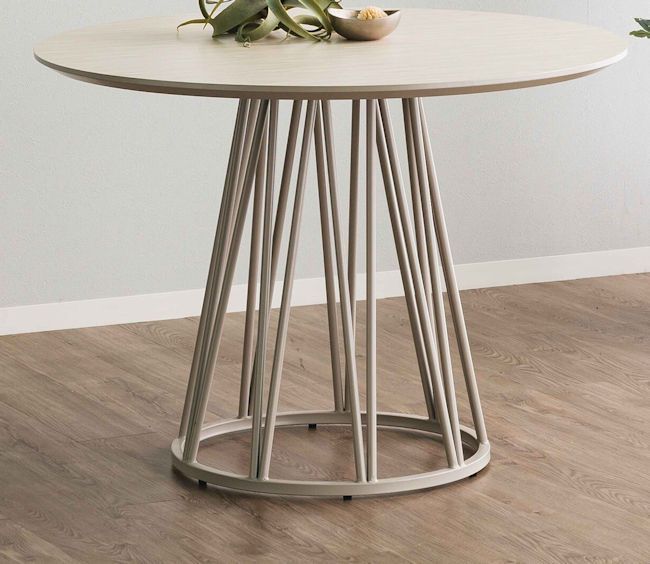 ビバリーダイニングテーブル幅100cm 円形 4人用 コンクリート調（1251