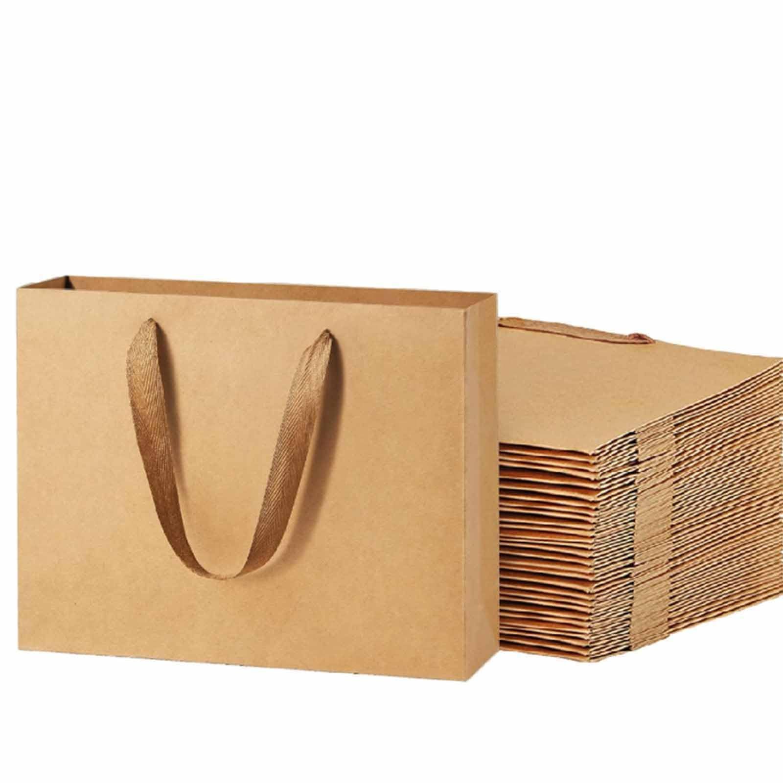 数量 ラッピング 袋 プレゼントバッグ 厚手の無地ギフトギフトボックス 収納袋 バッグ 小物収納 手提げ袋 贈り物 ラッピング袋 ラッピング 誕生日 クラフト紙 結婚式用 ギフトバッグ お土産 再利用 紙袋 10枚セット サムコス 横 27 8
