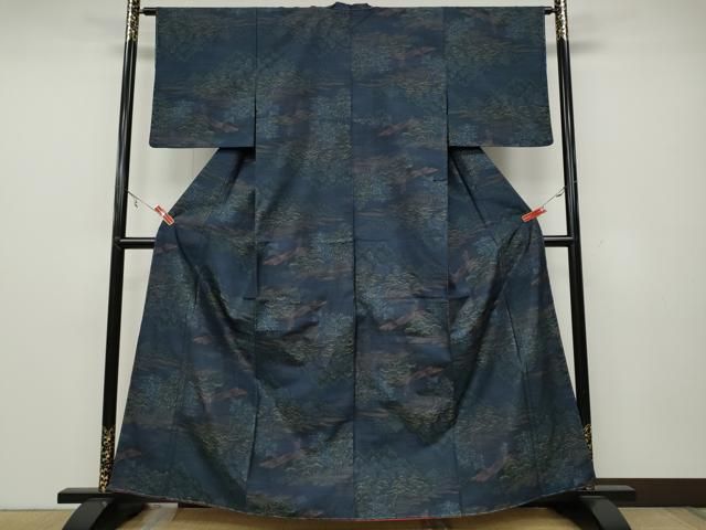 平和屋着物●本場大島紬　牡丹　やまと誂製　正絹　逸品　未使用　CAAS7556yc 平和屋着物○本場大島紬 牡丹 やまと誂製 正絹 逸品 未使用 CAAS7556yc