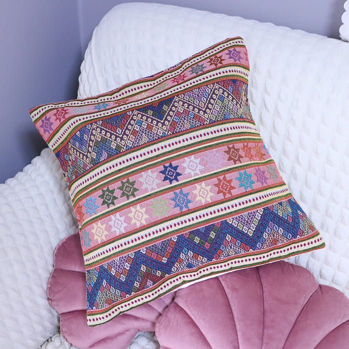 ゾウ クッション エスニック アジアン カラフル 花柄 タイ