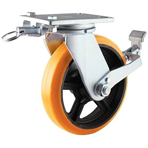 2営業日で発送 SDUJ250STTLヨドノ 重量用高硬度ウレタン自在車250φストッパー 旋回ロック付8094066