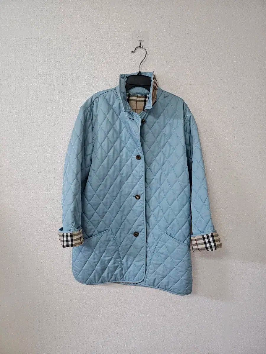 バーバリー キルティング ジャケット ブルー チェック 77