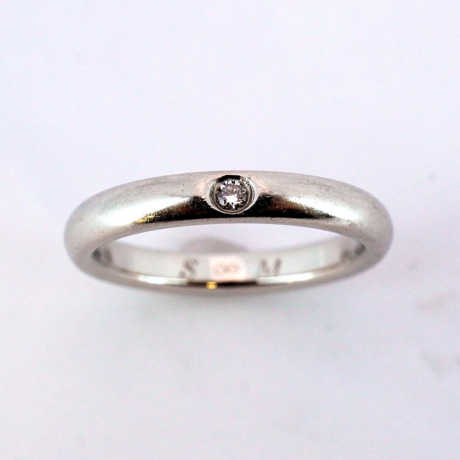 ティファニー Tiffany ティファニー リング スタッキングバンド 1PD Pt950 プラチナ ダイヤモンド 9号レディース