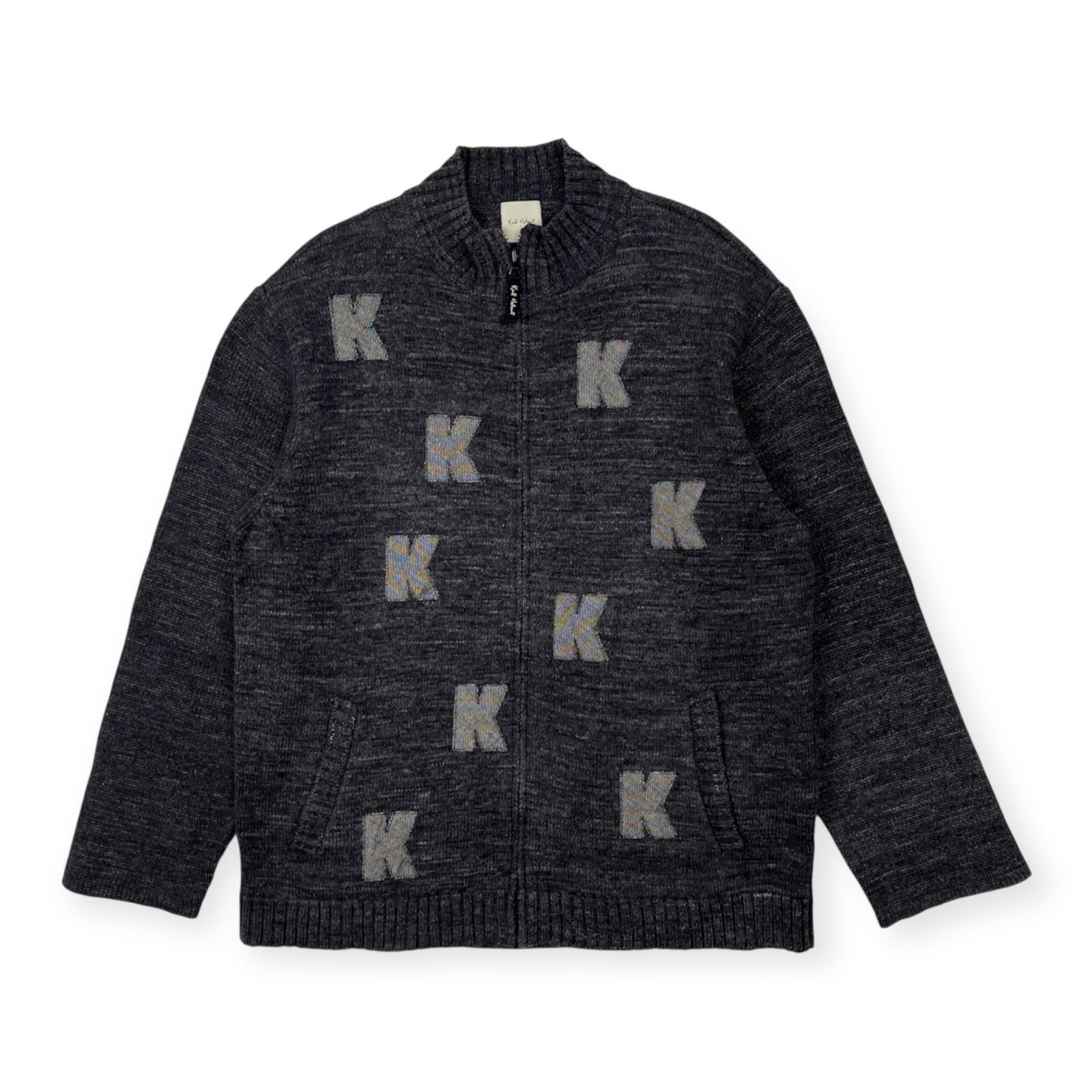 Karl Helmut カールヘルム K柄 ワッペン コットンニット ジャケット 