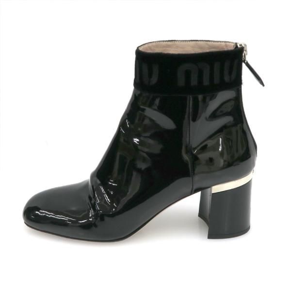 miumiu 黒レザーポインテッドトゥブーツ 38サイズ miumiu ミュウミュウのブーツ 38 1/2 24.5cm 〜 25cm 【公式通販】