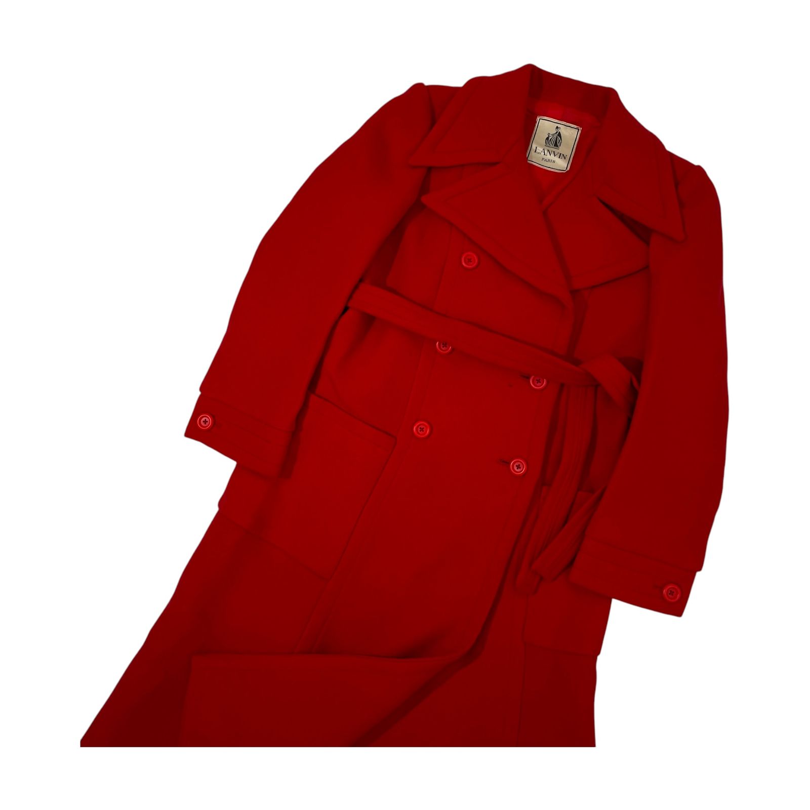ランバン ロングコート赤