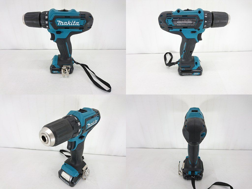 s24t-0369n【中古】makita マキタ 10.8V 充電式 ドライバドリル HP331DSHX バッテリー2個 充電器 ケース付