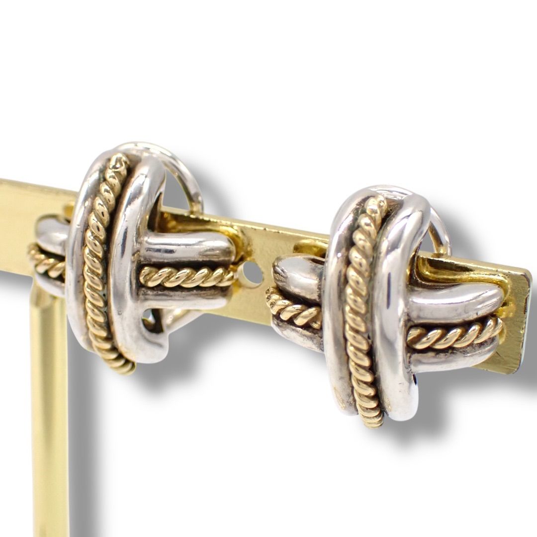 ティファニー シグネチャークロス 750 925 イヤリング コンビ 4354