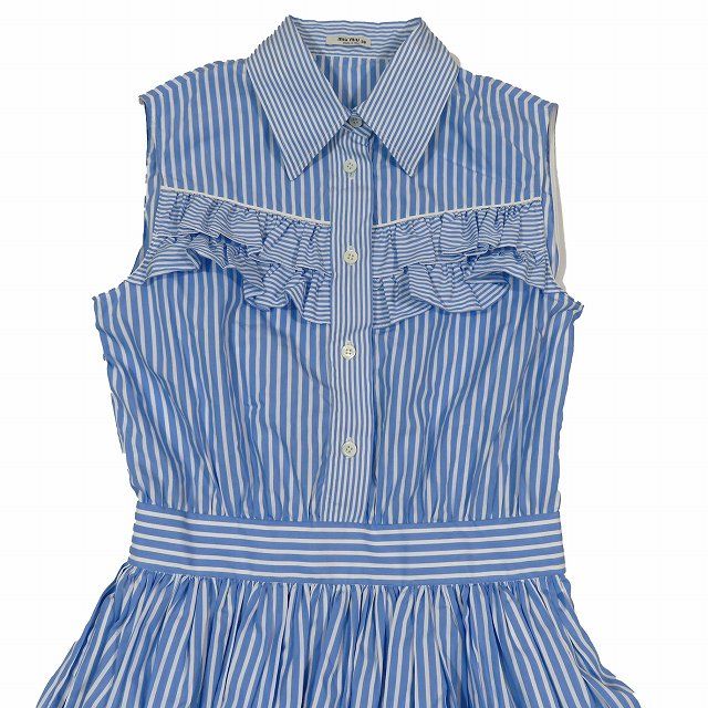 関税送料込★MiuMiu プリーツ ストライプ ドレス 三越伊勢丹 | MIU MIU/ミュウミュウ通販 | プリーツ ストライプ