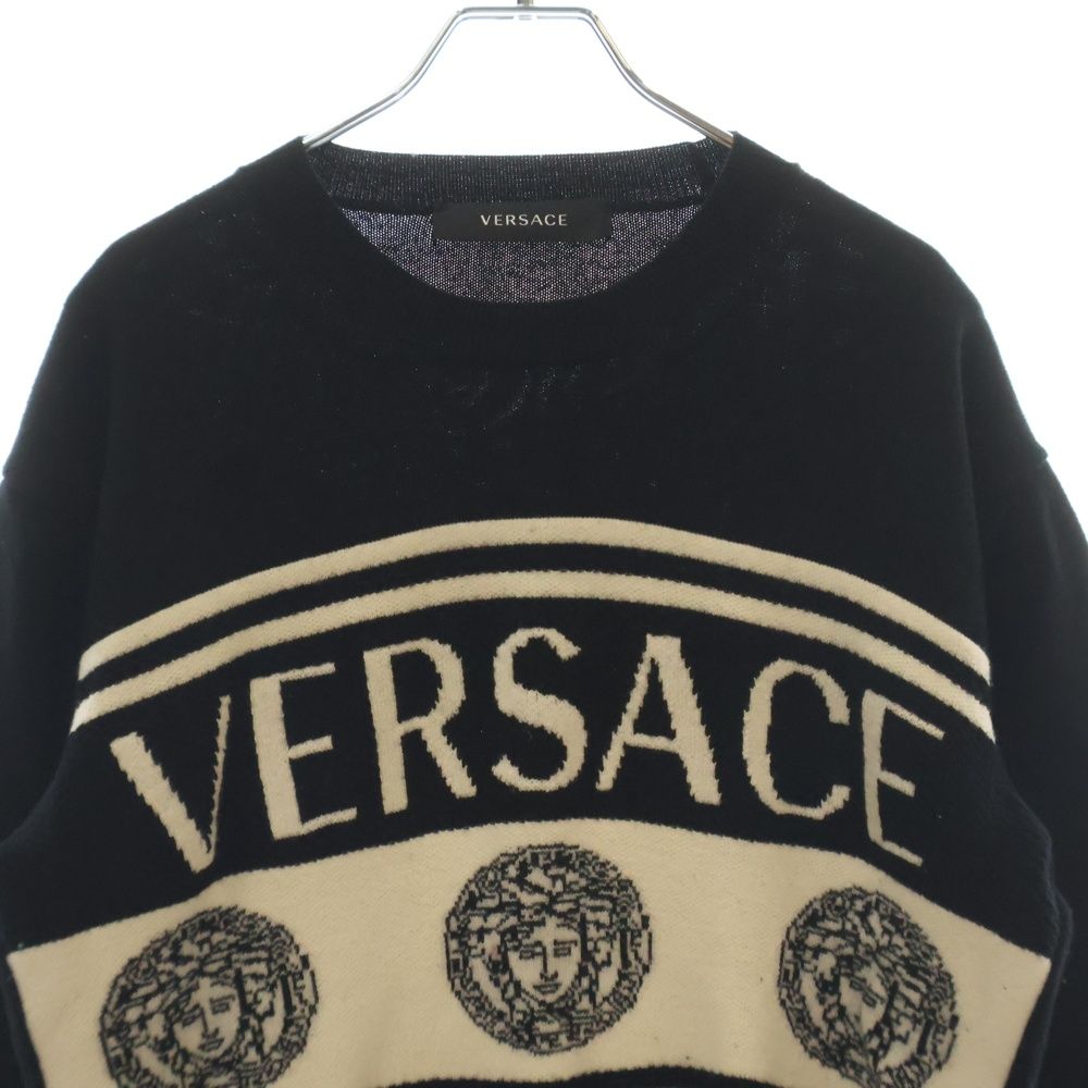 美品】VERSACE ヴェルサーチ 黒セーター メンズ メデューサ Sサイズ