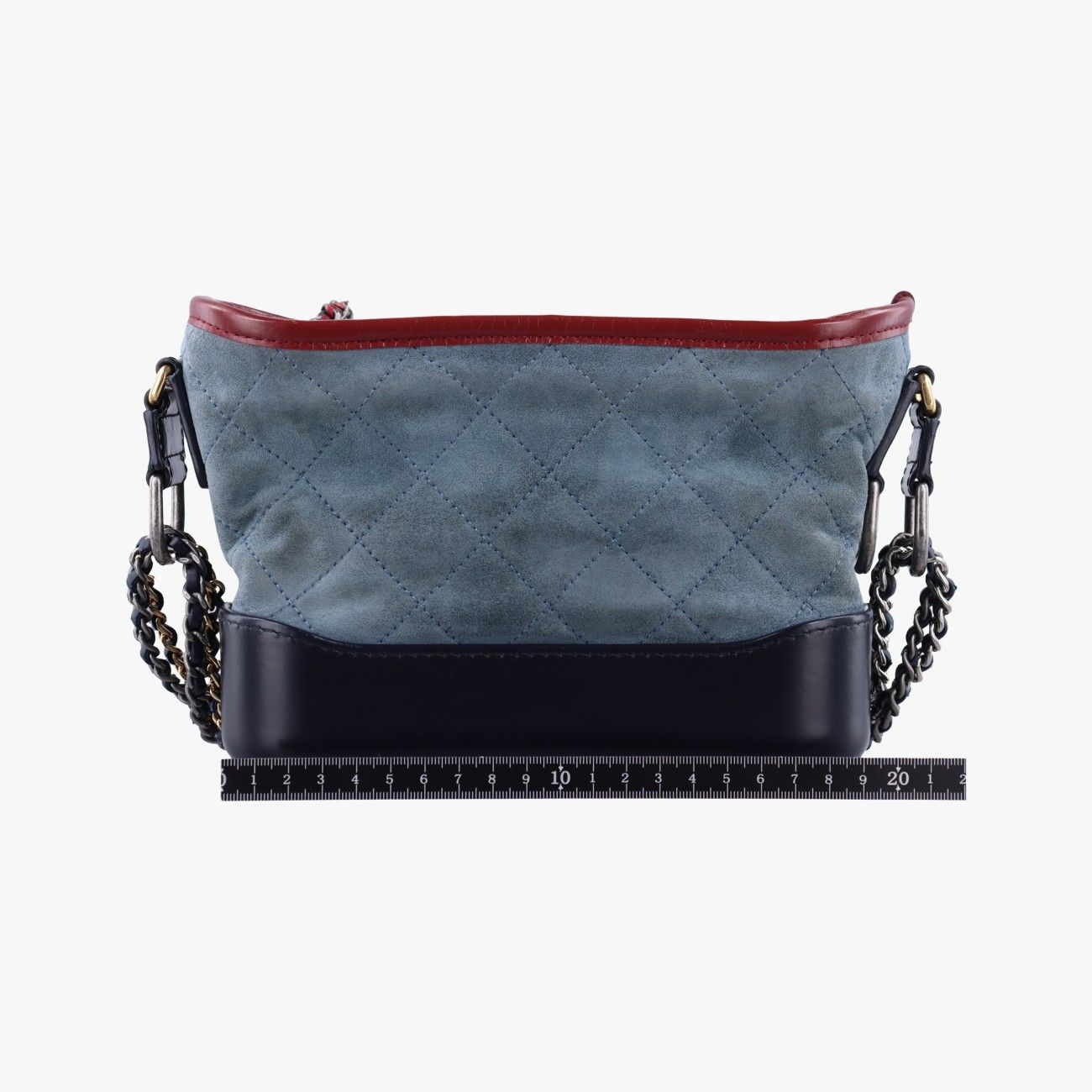 シャネルChanelガブリエルグレー × ブラック × レッドレザー×スエードA9181024285560