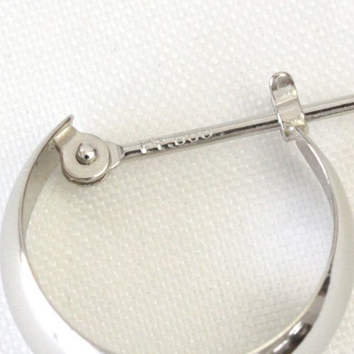 Pt900 ムーンピアス 5mm×10mm 月甲ピアス フープピアス 地金ピアス