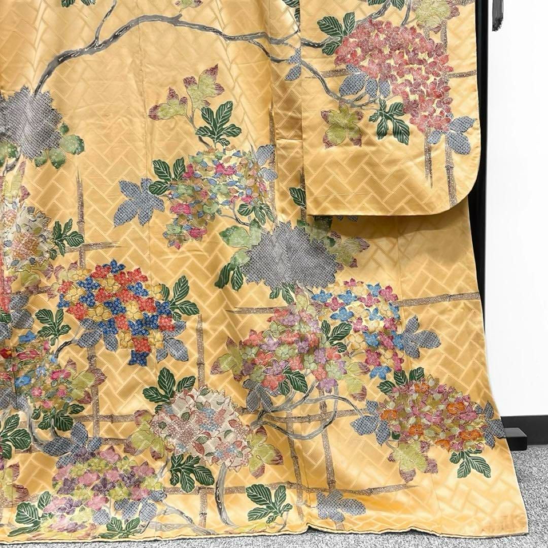 振袖 金駒刺繍 紫陽花 花模様 晴れの日 成人式 卒業式 着物 072w d  