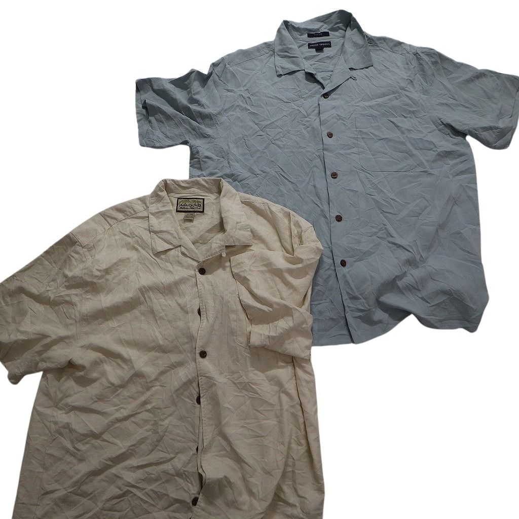 総柄デザイン　シルク　半袖開襟アロハシャツ　XL ボックスシルエット　古着 シルクシャツ アロハシャツ ボックスシルエット 開襟シャツ 半袖