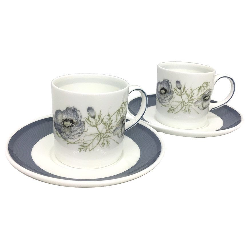 WEDGWOOD ウェッジウッド GLEN MIST グレンミスト カップ＆ソーサー ペア 2客セット 廃盤品 英国製 aq9197 - メルカリ