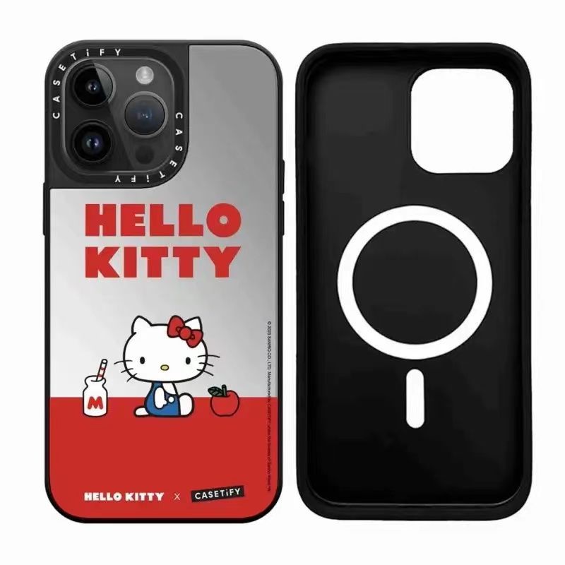 スマホケース キティ cat 猫 ファッション 可愛い 耐衝撃 インスタ ins アイフォンケー スCASETiFY MagSafe対応 ミラー iPhone12 iPhone12 pro  iphone15 多機種対応
