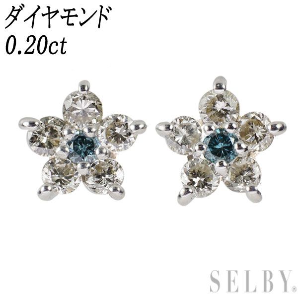 K18WG ダイヤモンド ピアス 0.20ct フラワー - cecati92.edu.mx