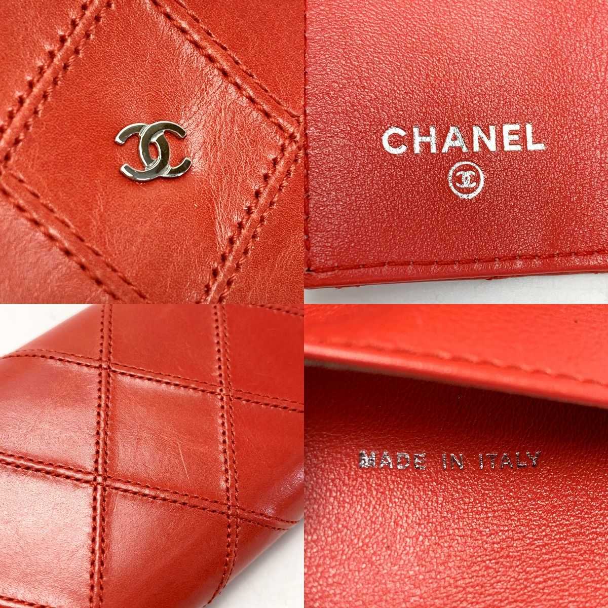 CHANEL シャネル マトラッセ レザー ココマーク レッド キーケース 6連