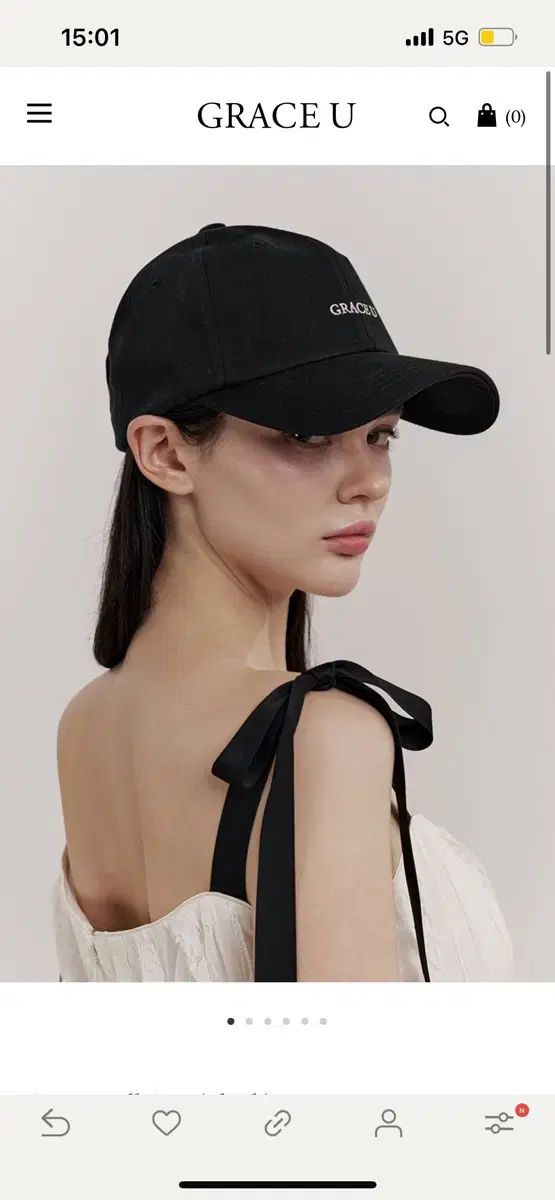 グレイス ユー ボールキャップ 帽子 ブラック