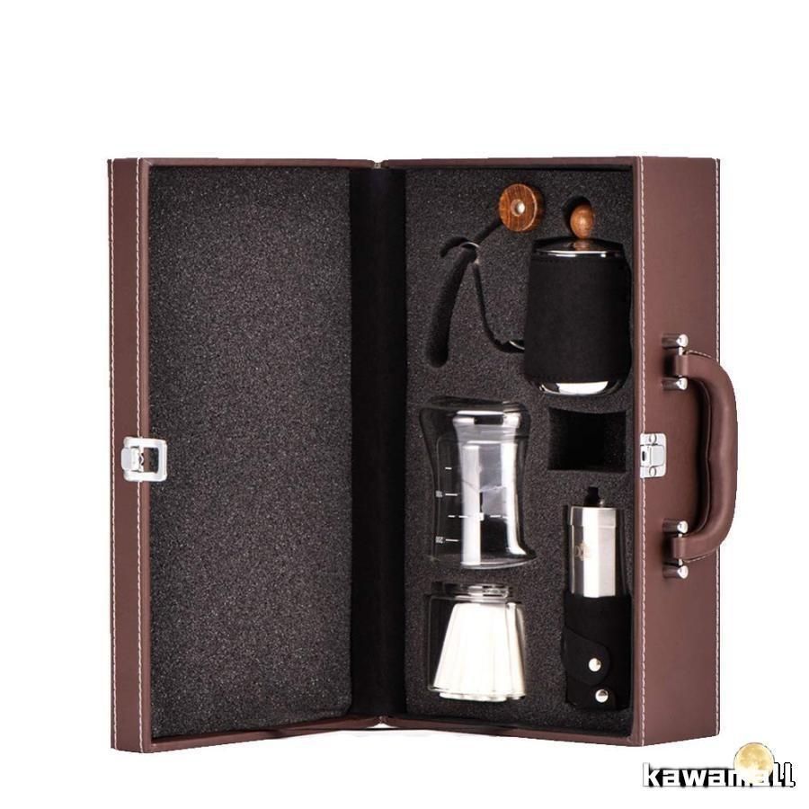 人気コーヒー用品 手挽き コーヒーミル コーヒーサイフォンポット コーヒーサーバー 粉粗さ調節可 コーヒーカラフェセット 収納 携帯便