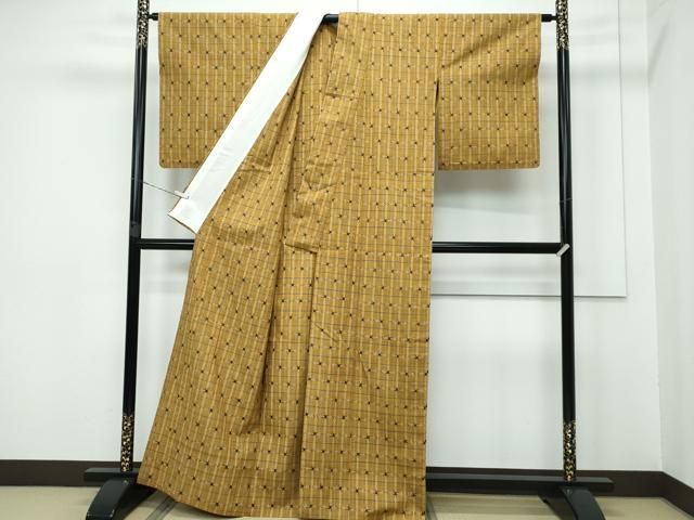 平和屋本店□超希少 日本工芸会正会員 秋山眞和 綾の手紬 手織 本藍染  