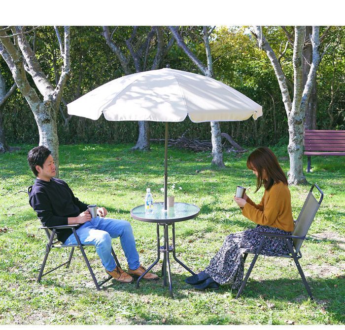 US.ガーデンテーブルセット パラソル付き