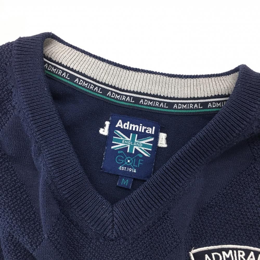 アドミラル セーター ネイビー 前面ダイヤ柄 ニット メンズ M ゴルフ