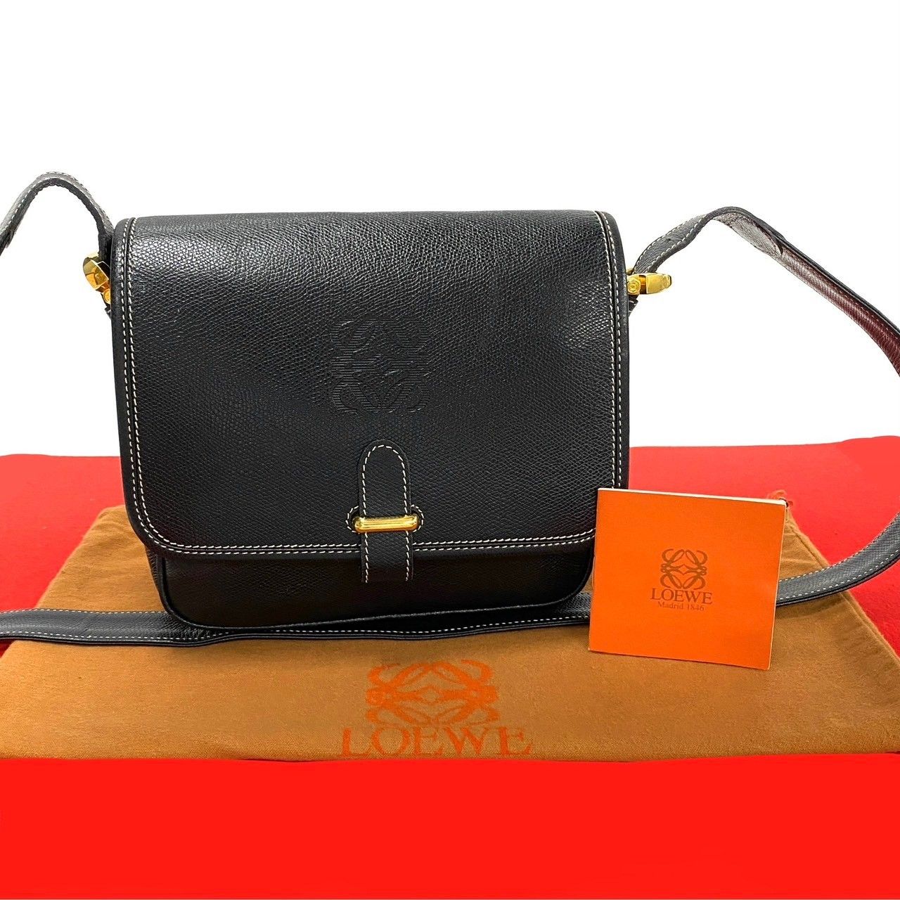 極 美品 希少品 LOEWE ロエベ ヴィンテージ アナグラム ロゴ 刻印 
