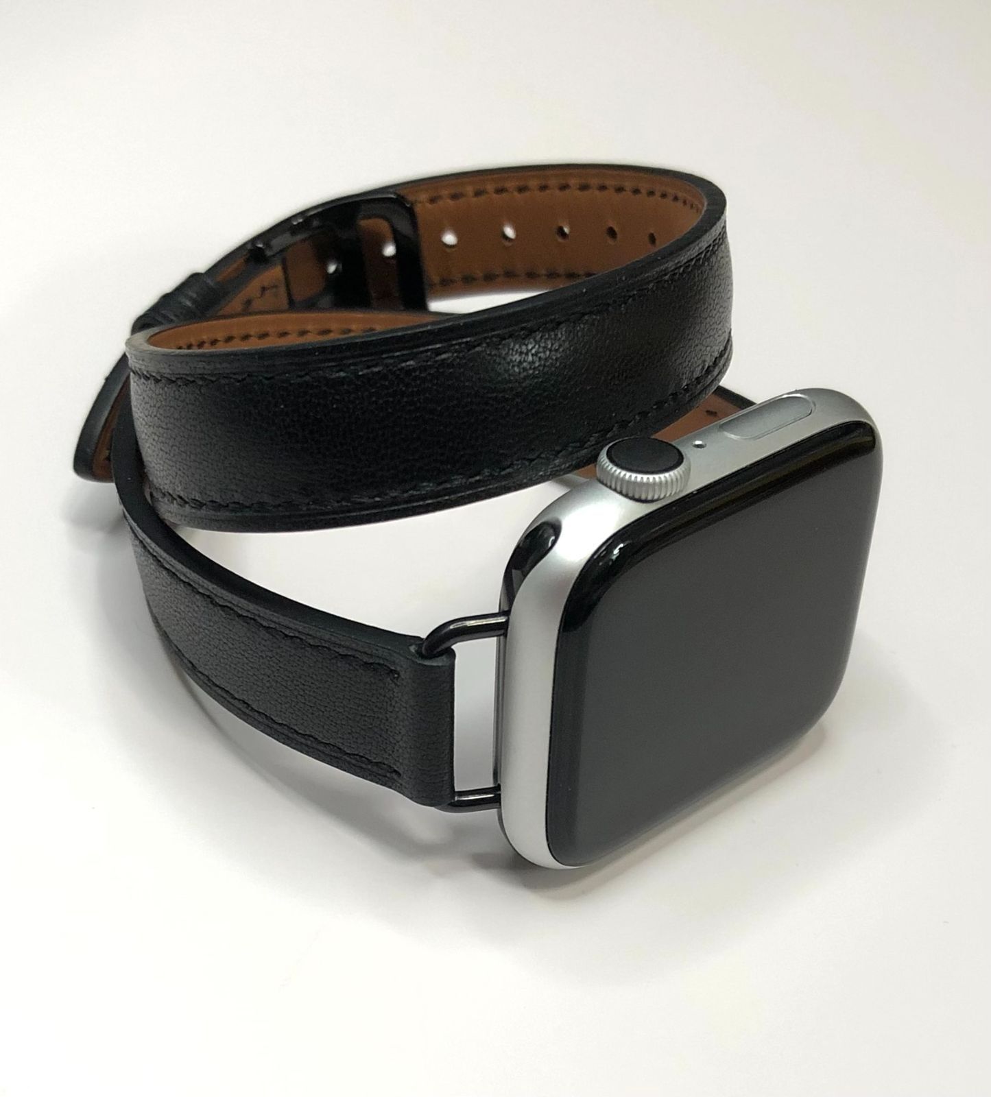 2574 美品 Apple Watch エルメス ブラック レザーバンド