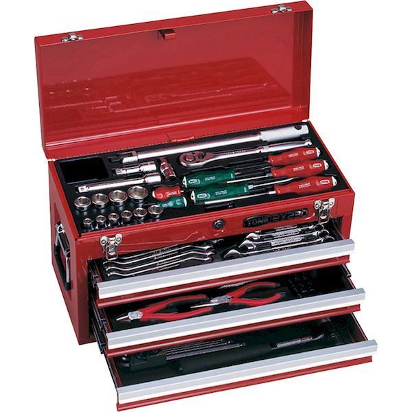 7営業日以内発送 前田金属工業 TONE TSA450 整備用工具セット ツールセット 差込角１２．７ｍｍ ５８点セット レッド トネ オートメカニック用 沖縄離島販売不可