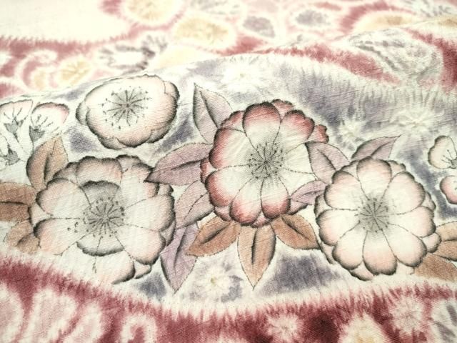 平和屋本店□極上 十七代京屋林蔵 太鼓柄袋帯 本場結城紬地 辻が花