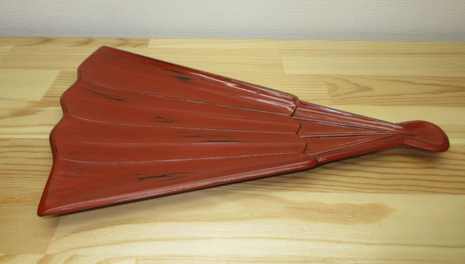 逢絢亭 茶道具 菓子器 讃岐塗 根来塗 扇形 塗師 坂本雪斉 共箱入り