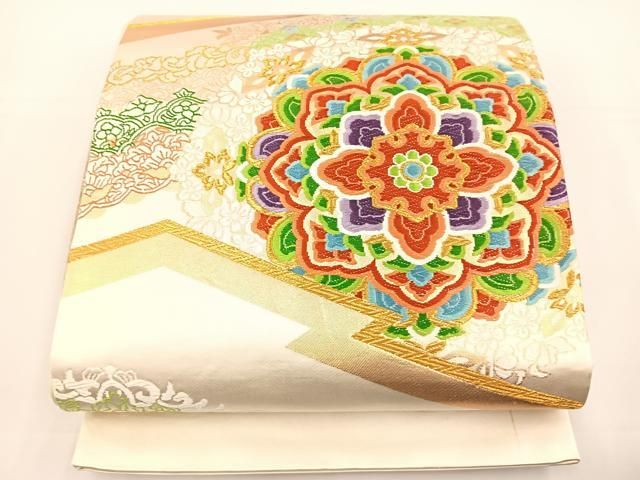 平和屋着物◎六通柄袋帯 唐織 正倉院花文 金糸 正絹 逸品