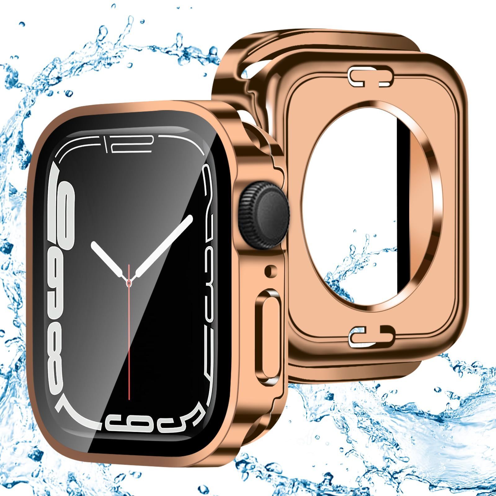 【在庫セール】FAZHAN 対応 Apple Watch Series 9/8/7 41mm ケース アップルウォッチ9/8/7 41mm ケース 360防水 3D直角光沢ケース 対応 アップルウォッチ カバー ガラスフィルム 一体型 Apple Watch