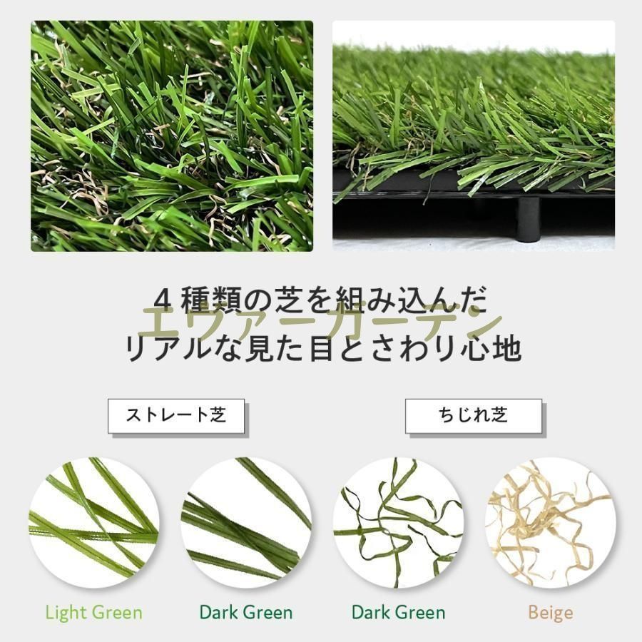 12%割」人工芝 ロール 1m×5m 芝丈35mm 高密度 透水穴付き ふかふか【青