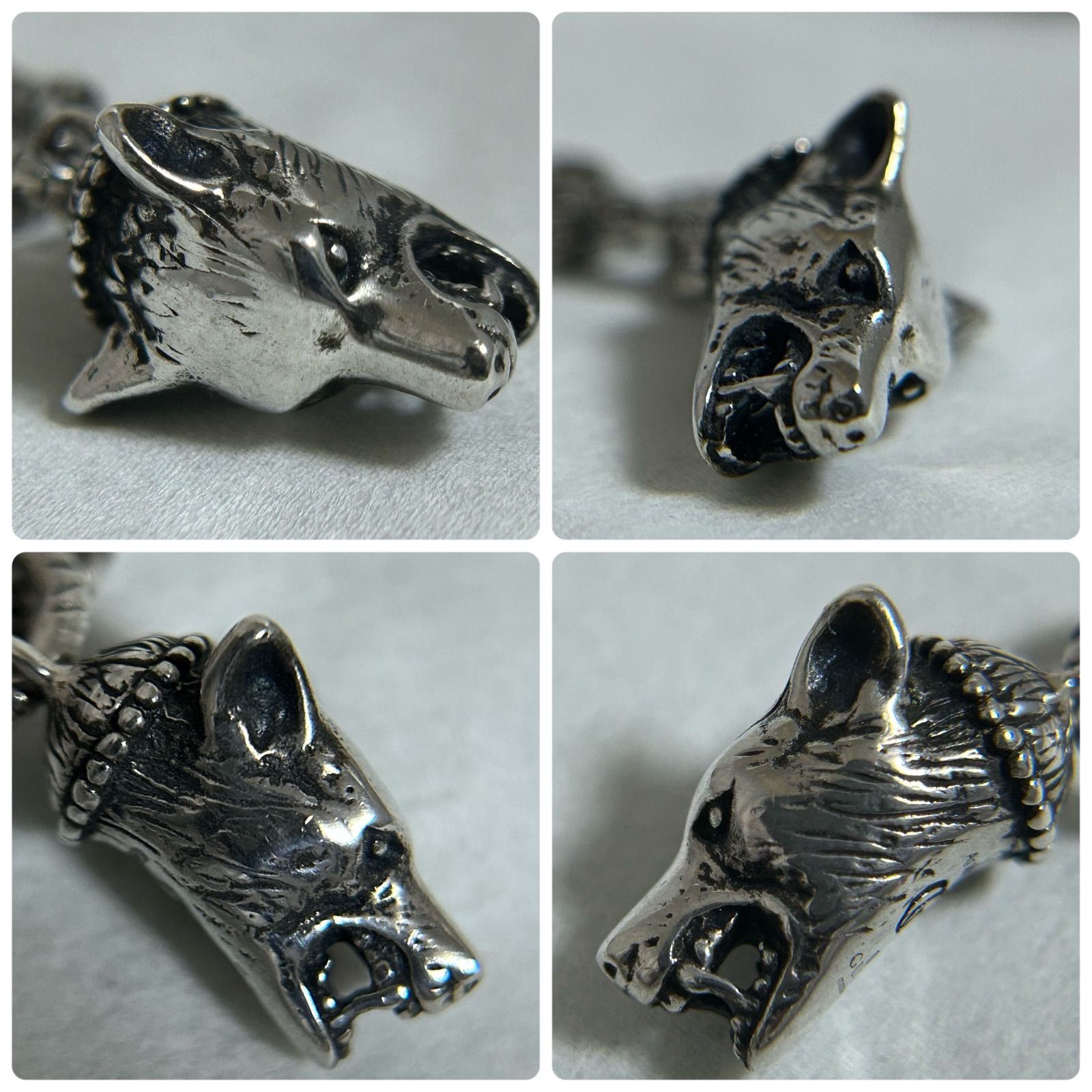 グッチ チェーン ネックレス アンガーフォレスト ウルフヘッド AG925