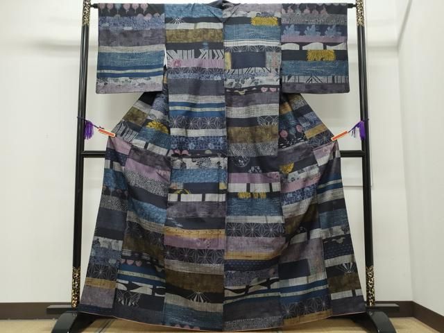 平和屋着物●小千谷紬　百柄　正絹　逸品　CAAQ9127vf 平和屋着物○小千谷紬 百柄 正絹 逸品 CAAQ9127vf - メルカリ