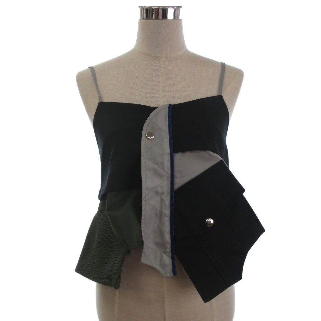 アンスリード UN3D. MA-1 DOCKING BUSTIER ビスチェ 切替 522420401101 黒 緑 38