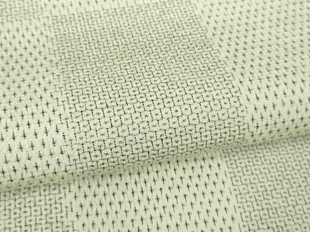 平和屋着物▽本塩沢 単衣 110亀甲 市松文様 正絹 逸品 CAAV0963ou