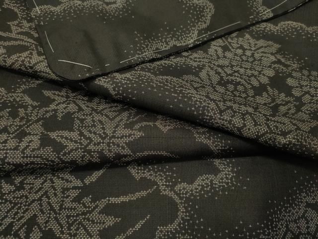 平和屋着物○西陣 老舗 渡文謹製 手織 つけ帯 纐纈 樹渋染 唐草