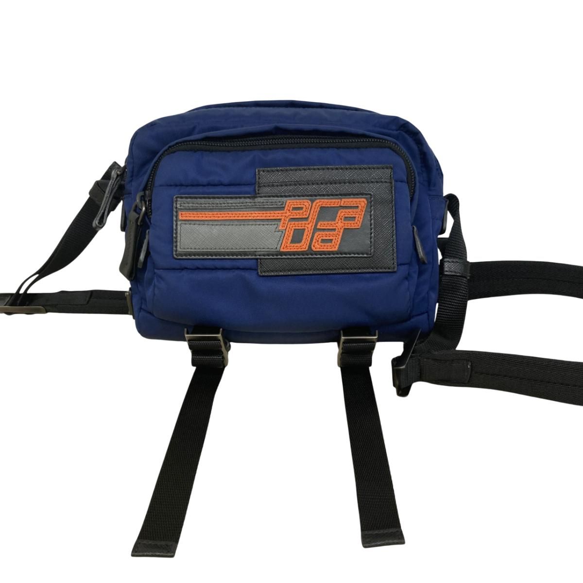 PRADA ネイビー メッセンジャーバッグ PRADA ネイビー メッセンジャーバッグ Prada ロゴ メッセンジャー