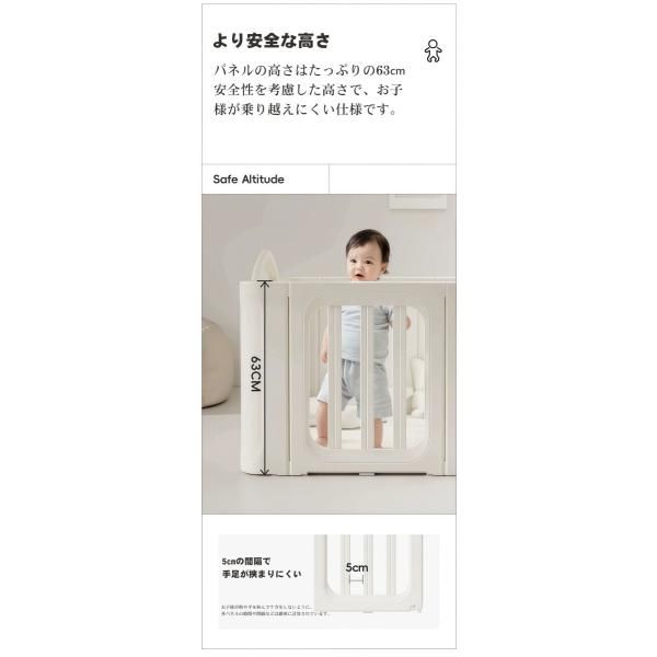ベビーサークル 小さめ 置くだけ ベビーゲート ベビーフェンスプレイサークル ドア付 ベビーフェンス プレイヤード 外径114*134cm 内径127*107cm 安全設計 STEELWINDOWSANDDOORS_COM