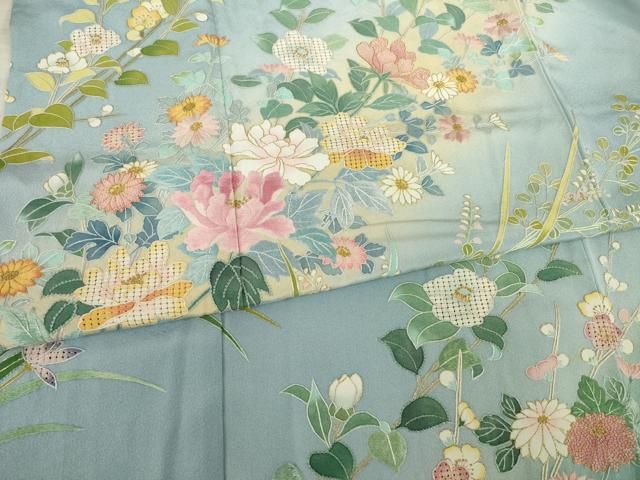 平和屋着物□訪問着 手描き 枝花文 金彩 正絹 逸品 AAAT4974pf