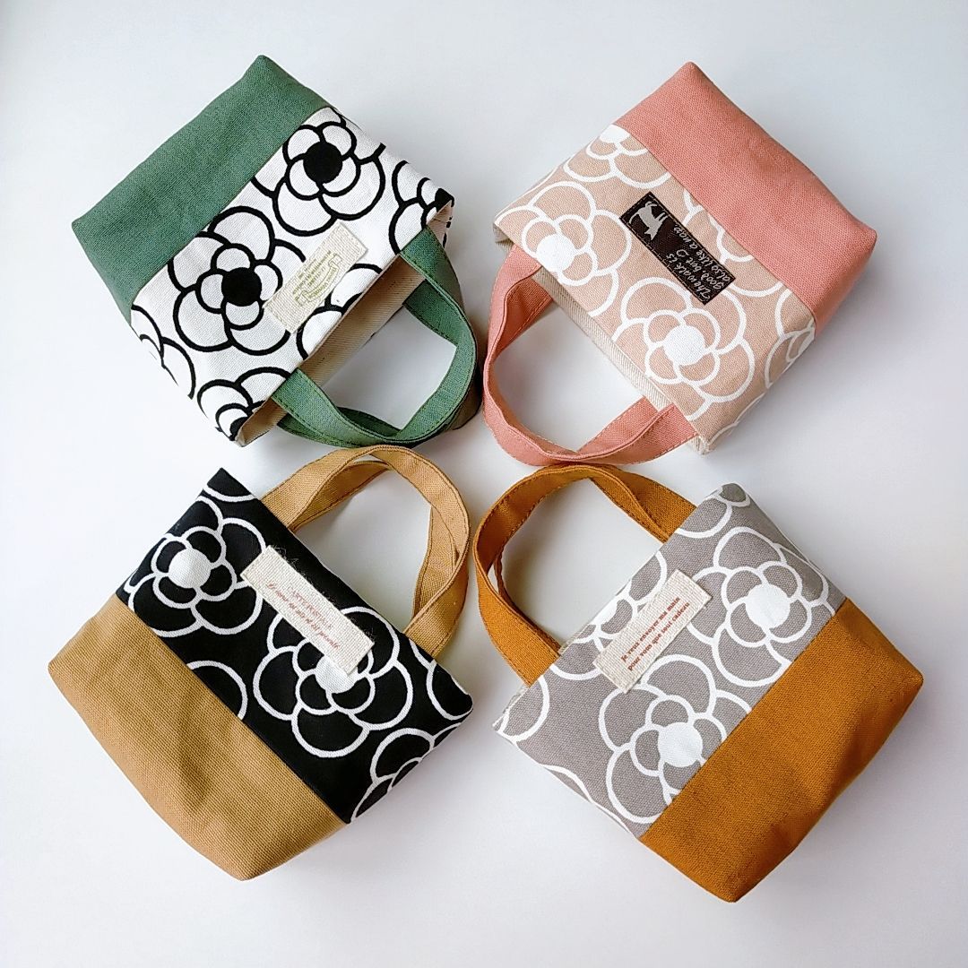 ミニトートバッグ カメリア柄シリーズ