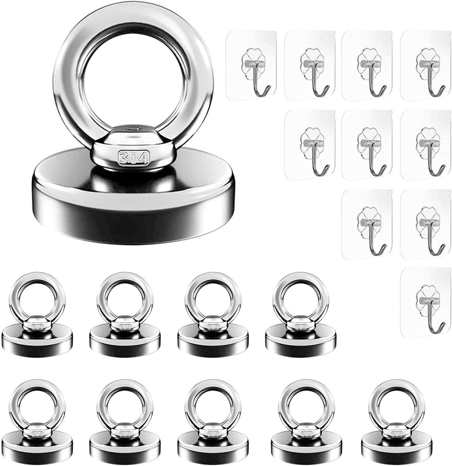 【特別セール】u003e直径25mm(10個）u003c 超強力マグネットフック最大負荷容量22kg直径2.5cm強力マグネットオフィス/ビジネス/屋外/壁/ストレージ2020最新バージョン…