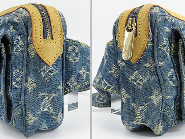 ルイヴィトン LOUIS VUITTON モノグラムデニム バム バッグ ベルト