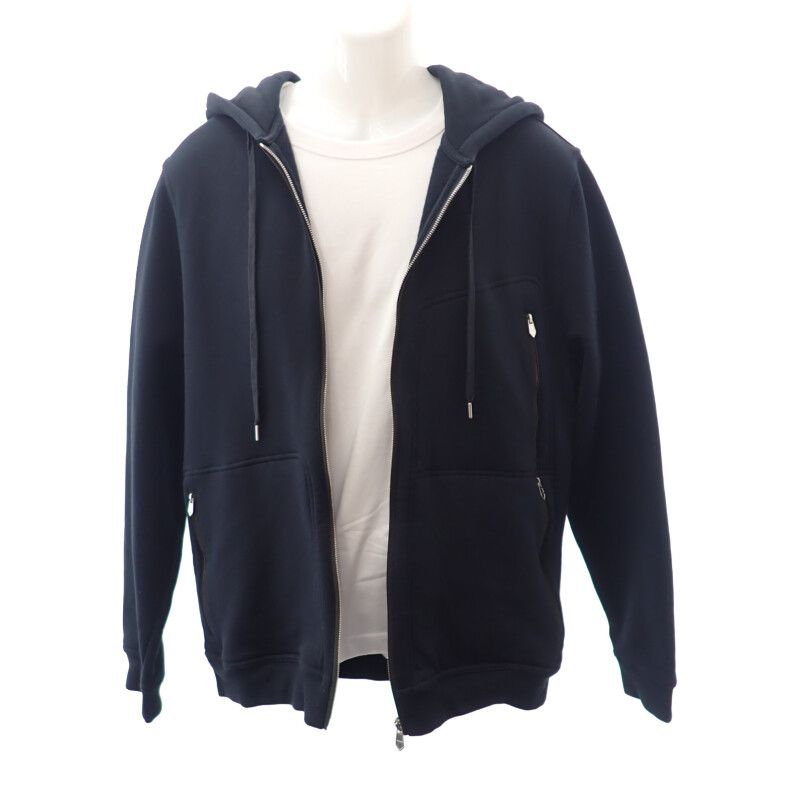 中古】エルメス HERMES ジップ パーカー コットン ナイロン
