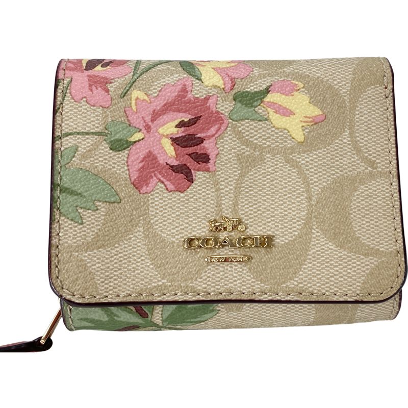 未使用保管品】COACH コーチ 花柄 三つ折り財布 F75922 - メルカリ