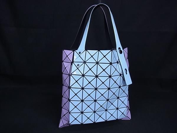 BAO BAO ISSEY MIYAKE バオバオイッセイミヤケ プリズム カンガルー PVC ハンドバッグ トートバッグ パープル系 FS4670